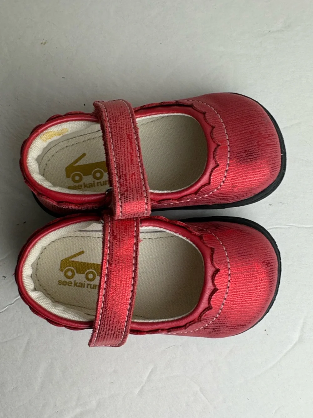See Kai Run Jane II Red Metallic toddler shoes, size 5